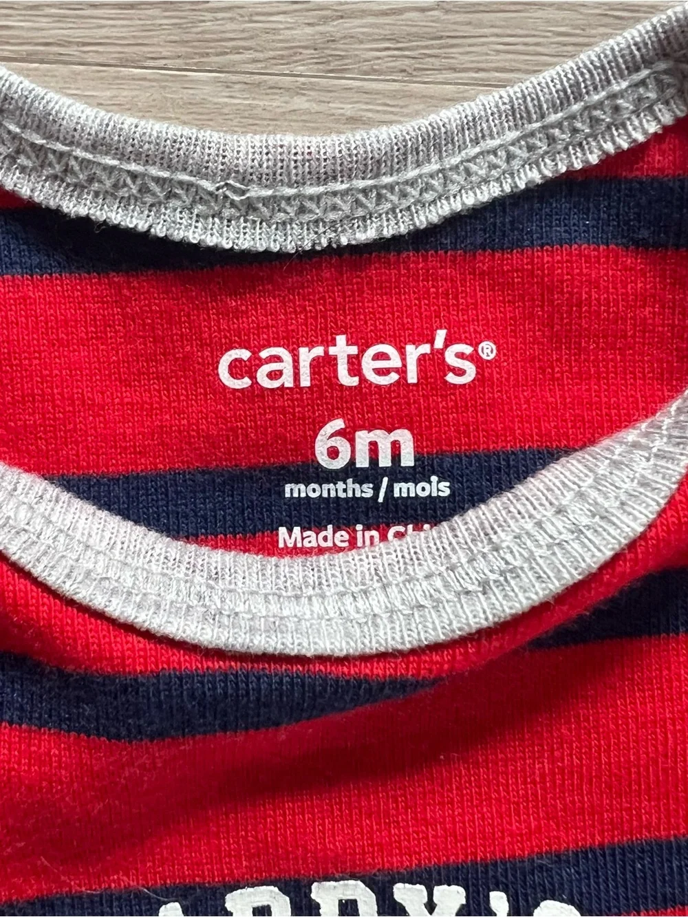 Carter's Red and Navy Striped 'Daddy's No.1 Draft Pick' Bodysuit